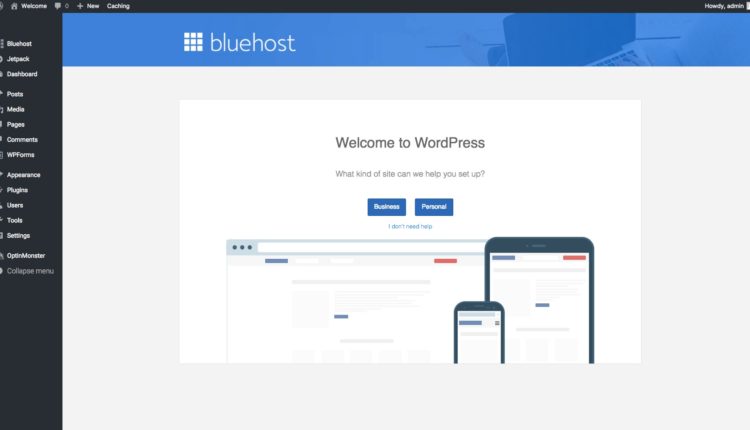 bluehost-wordpress-dashboard