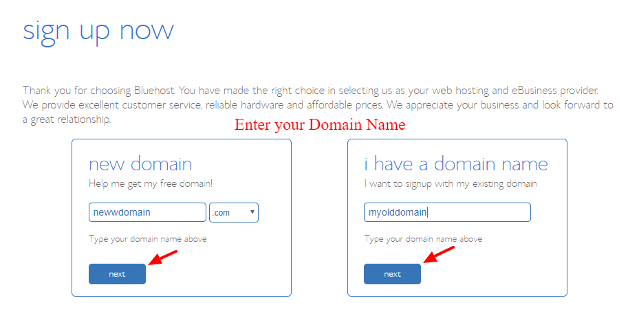 get Bluehost free Domain name