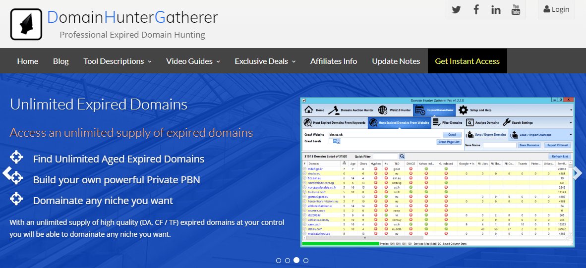 Find Expired Domains Domain Hunter Gatherer