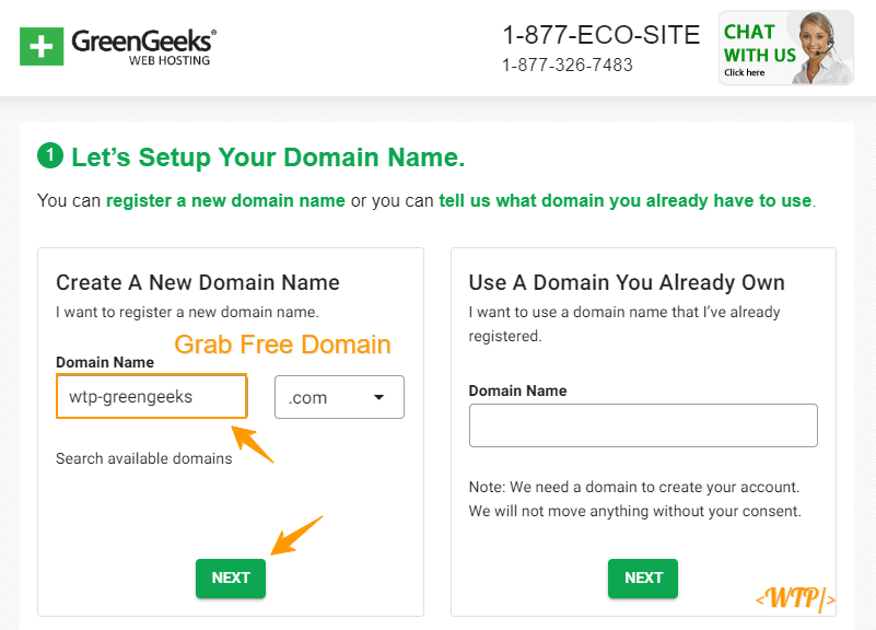 Register Free Domain - GreenGeeks