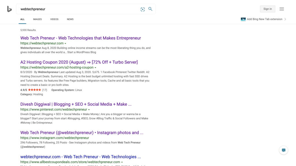Bing Ads vs Facebook Ads Bing Search Results
