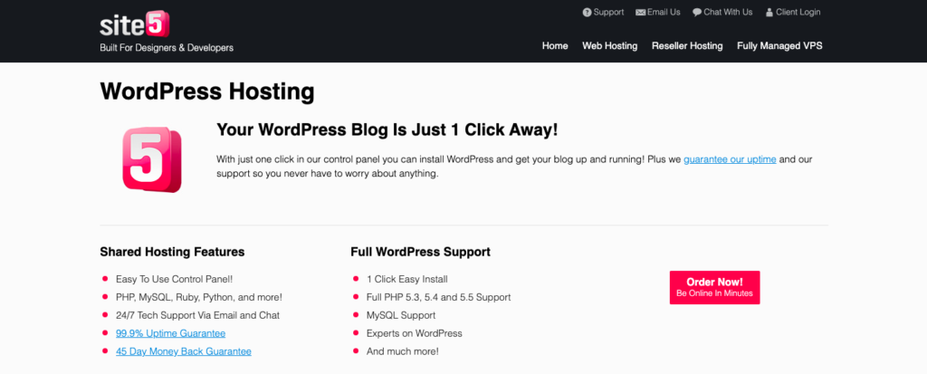 Site5 WordPress hosting solutions