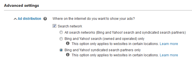 Bing Ads offers more control over search partner targeting