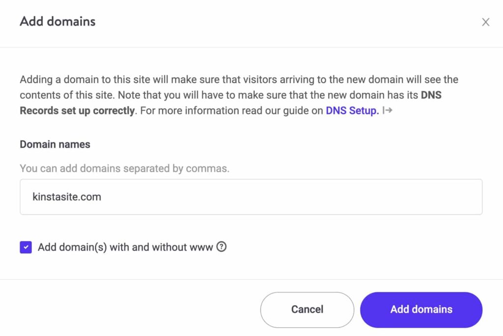 How to add a domain to Kinsta