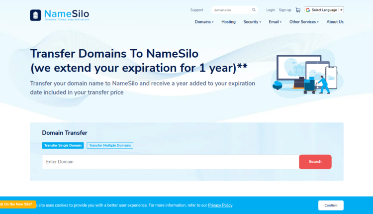 NameSilo domain name transfer service