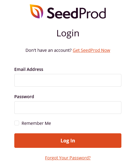 SeedProd login page